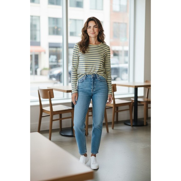 Patagonia Tops - Patagonia Women's Yellow Striped Capilene Long Sleeve Shirt  Silkweight  Size S